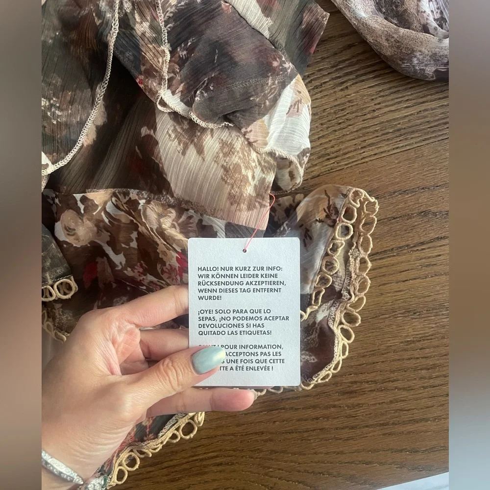 ASOS FLORAL BROWN CUT OUT MINI DRESS🤎🌸 - Picture 6 of 6